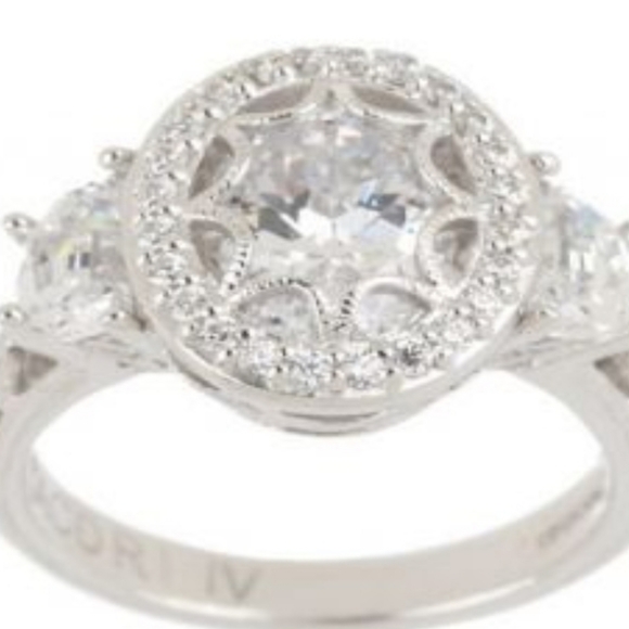 Antique Style Tacori IV Diamonique Epiphany Platinum Clad 925 Ring Size 5.5 - Picture 7 of 16